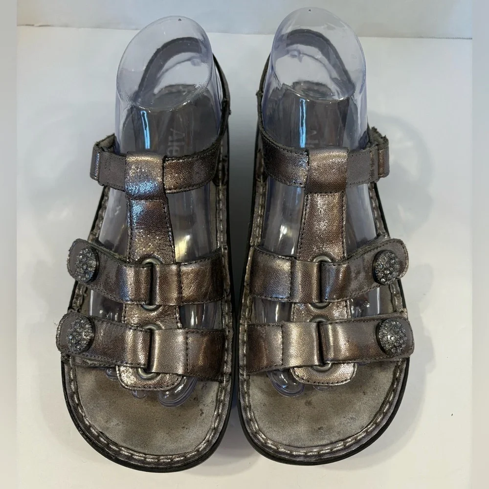 Alegria Kleo silver gladiator-style sandal size 38/7.5
